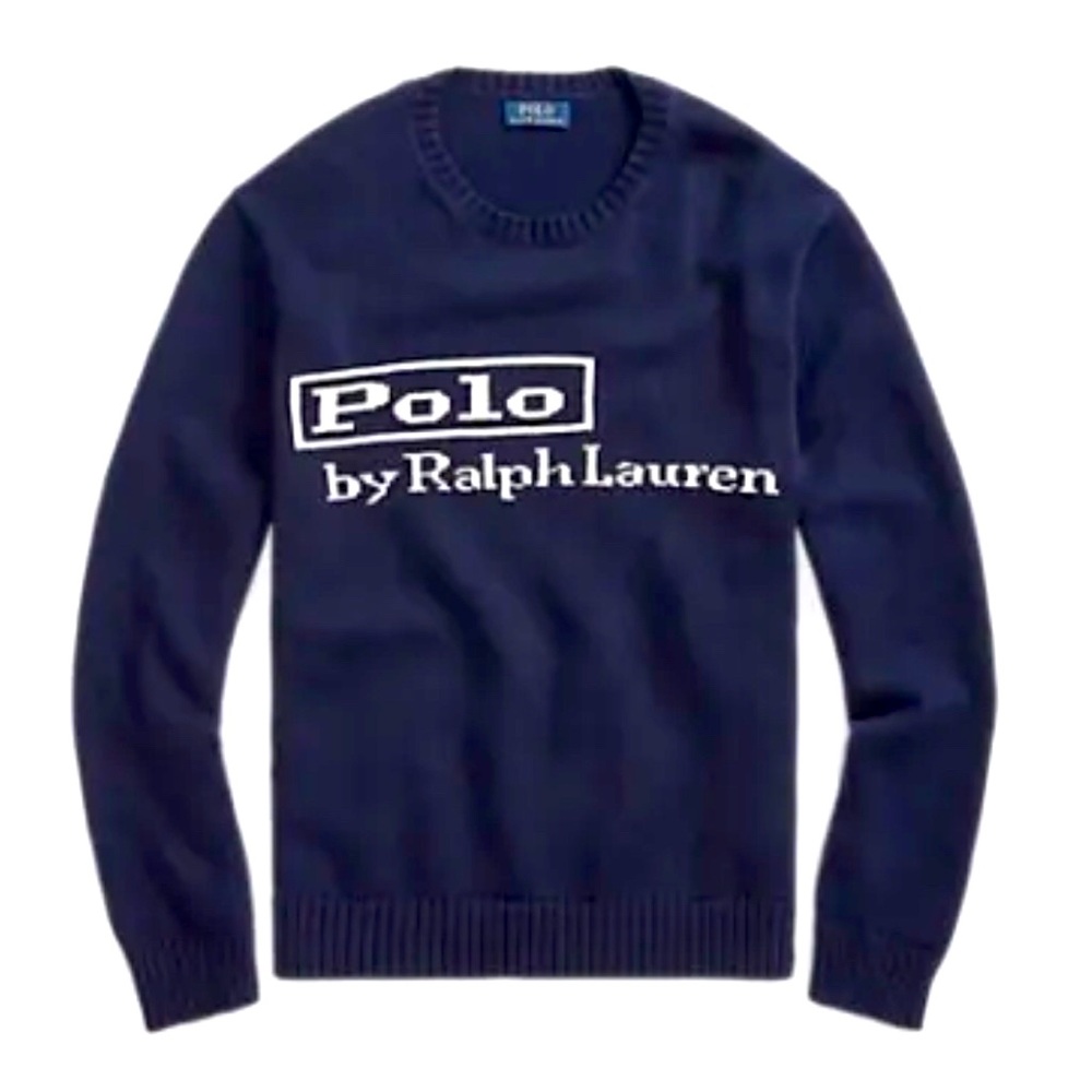 Polo Ralph Lauren Men's Logo Cotton Knit Sweater Navy MEDIUM